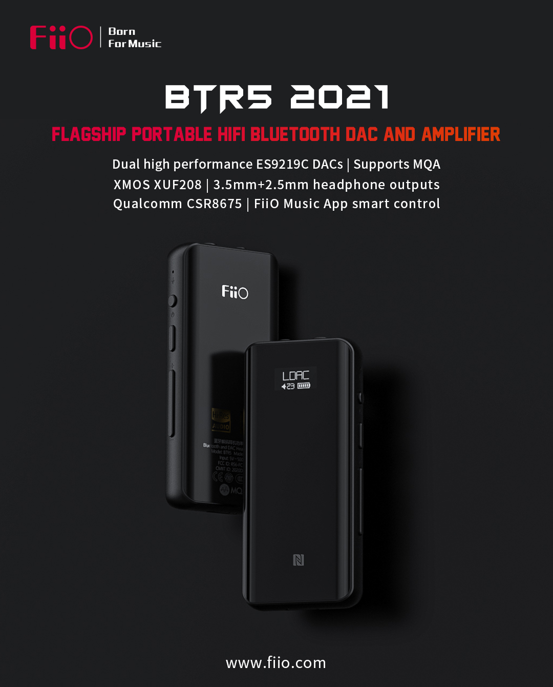 Flagship Portable HiFi Bluetooth DAC and Amplifier BTR5 2021 Is