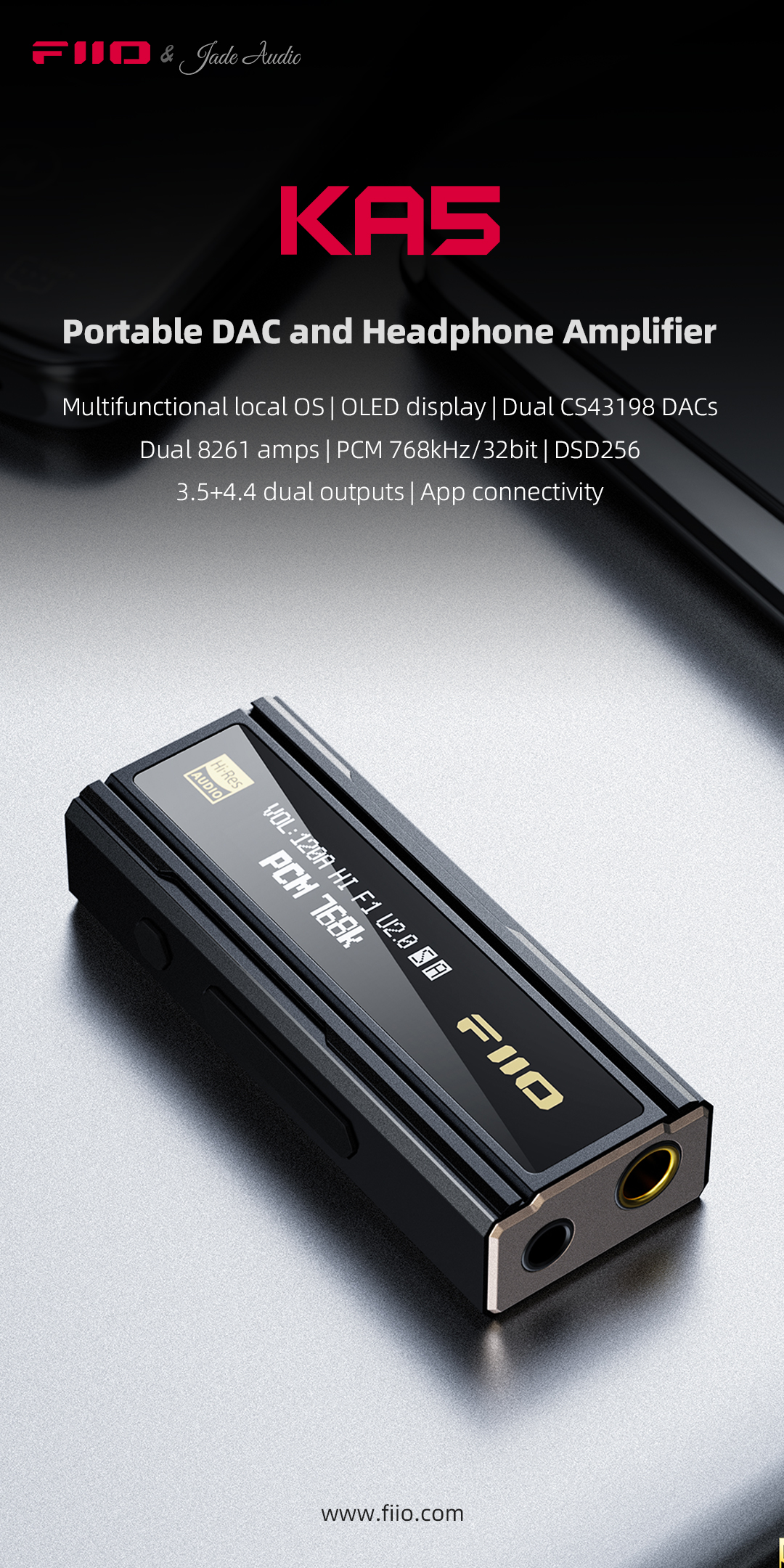 完成品 FIIO KA5 ドングルDAC - オーディオ機器